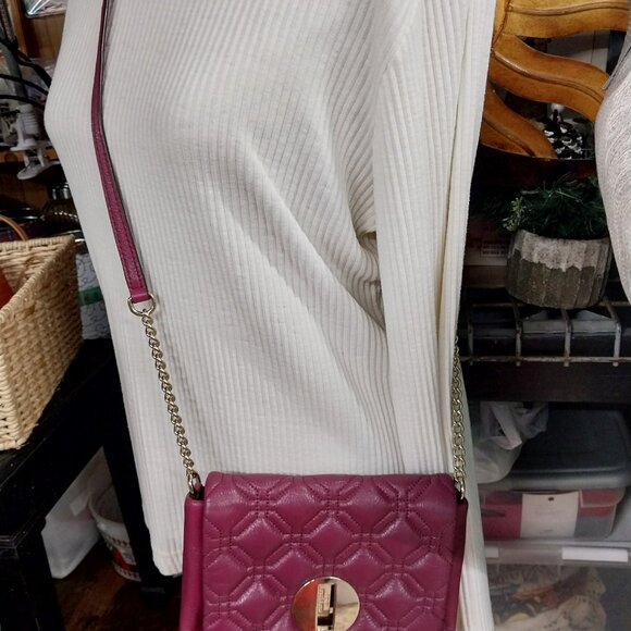 3086 Small Kate Spade Cross Body in Wine Leather. - Picture 11 of 11